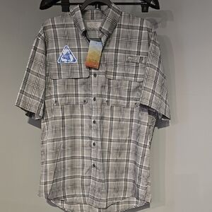 Ocean Coast Fishng Outdoor Plaid Shirt Men's Size M